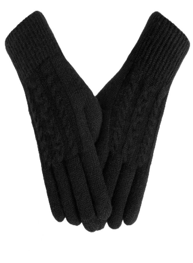 Clothclose Thicken Winter Gloves Women Knit Wool Warm Gloves for Women Touchscreen Thermal Gloves Fleece lined Elastic Women's Winter Gloves - Image 1